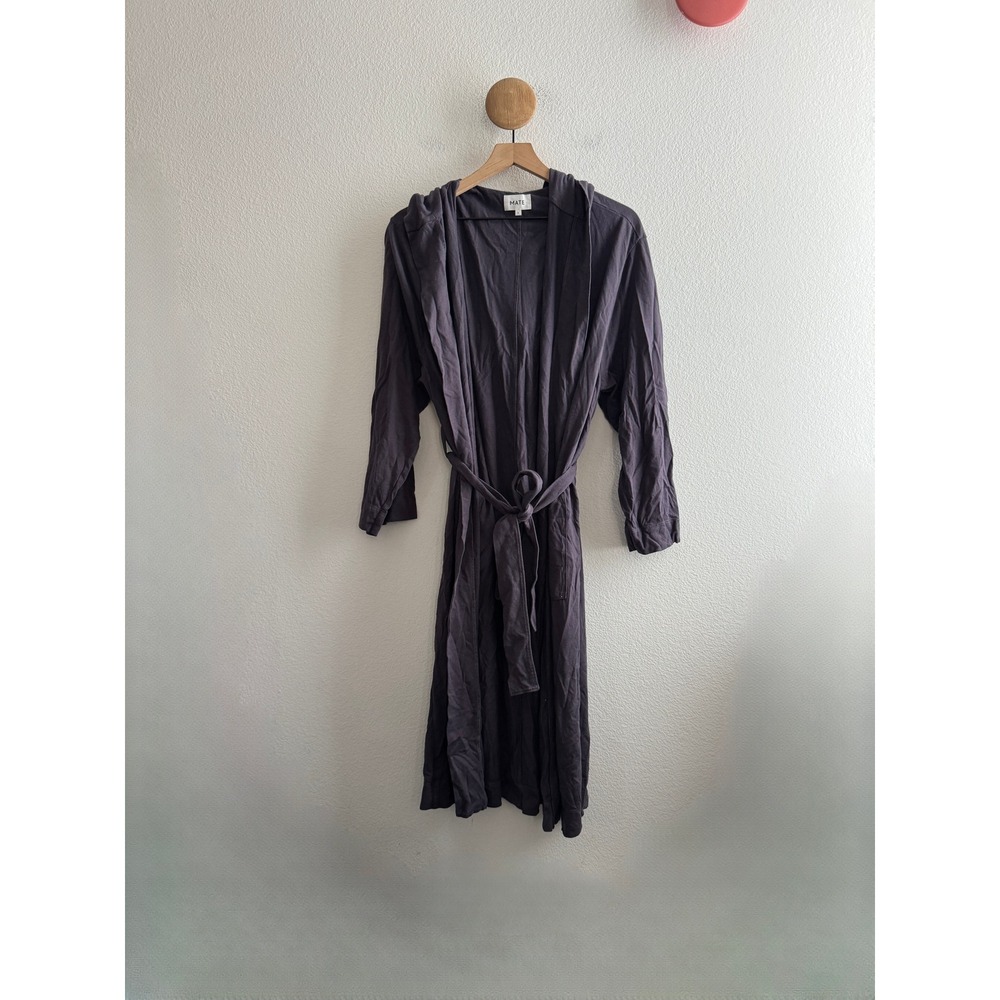 MATE the Label Purple Tencel Organic Cotton Hooded Robe Size Small Made in LA